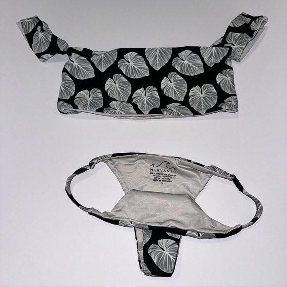 Nirvanic Swim Calista Top (S)/Hali Bottom (M) in Black Stem - Picture 8 of 8